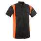 Biker Clothing Co. MDM11675.94 Men's Black and Orange Button Up Heavy-Duty Work Shirt | Classic Mechanic Work Shirt