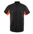 Biker Clothing Co. MDM11676 Men's Black and Orange Button Up Heavy-Duty Work Shirt for | Classic Mechanic Work Shirt