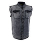 Biker Clothing Co. MDM11678.119 Men’s Grey and Black Cut Off Denim Button Down Shirt