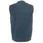 Milwaukee Leather MDM3000 Men's 'Brute' Concealed Snap Black Denim Club Style Vest w/ Hidden Zipper
