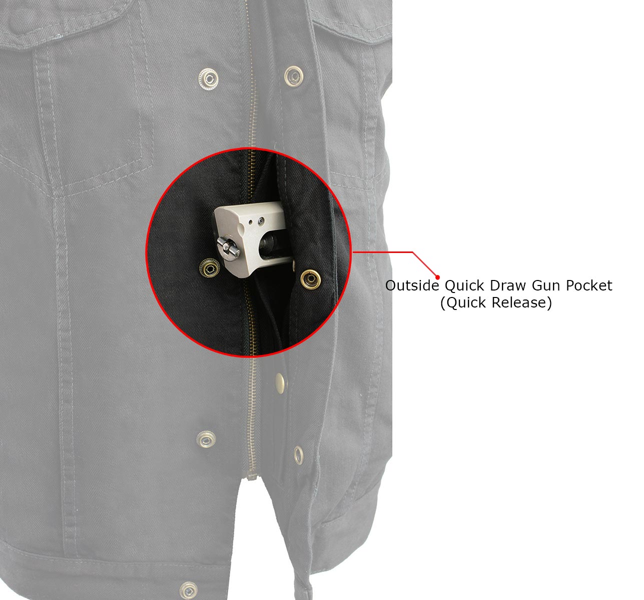 Milwaukee Leather MDM3000 Men's 'Brute' Concealed Snap Black Milwaukee Leather MDM3000 Men's 'Brute' Concealed Snap Black