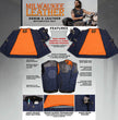 Milwaukee Leather Men's Brute Dual Closure Blue Denim and Black Leather Club Style Vest MDM3004