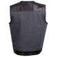 Milwaukee Leather MDM3005 Men's Brute Grey Denim w/ Black Perforated Leather Club Style Vest w/ Hidden Dual Closure