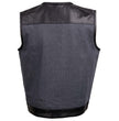 Milwaukee Leather MDM3005 Men's Brute Grey Denim w/ Black Perforated Leather Club Style Vest w/ Hidden Dual Closure