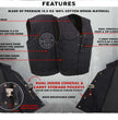 Milwaukee Leather MDM3012 Men's 'Brute' Black Denim Club Style V-Neck Motorcycle Vest w/ Dual Closure