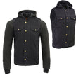 Milwaukee Leather MDM3020 Men's Black Denim '5-in-1' Club Style Vest with Removable Hoodie