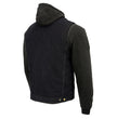 Milwaukee Leather MDM3020 Men's Black Denim '5-in-1' Club Style Vest with Removable Hoodie