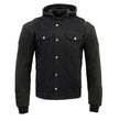 Milwaukee Leather MDM3020 Men's Black Denim '5-in-1' Club Style Vest with Removable Hoodie