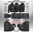 Milwaukee Leather MDM3020 Men's Black Denim '5-in-1' Club Style Vest with Removable Hoodie