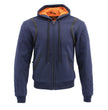 Milwaukee Leather MDM3020 Men's Blue Denim '5-in-1' Club Style Vest with Removable Hoodie
