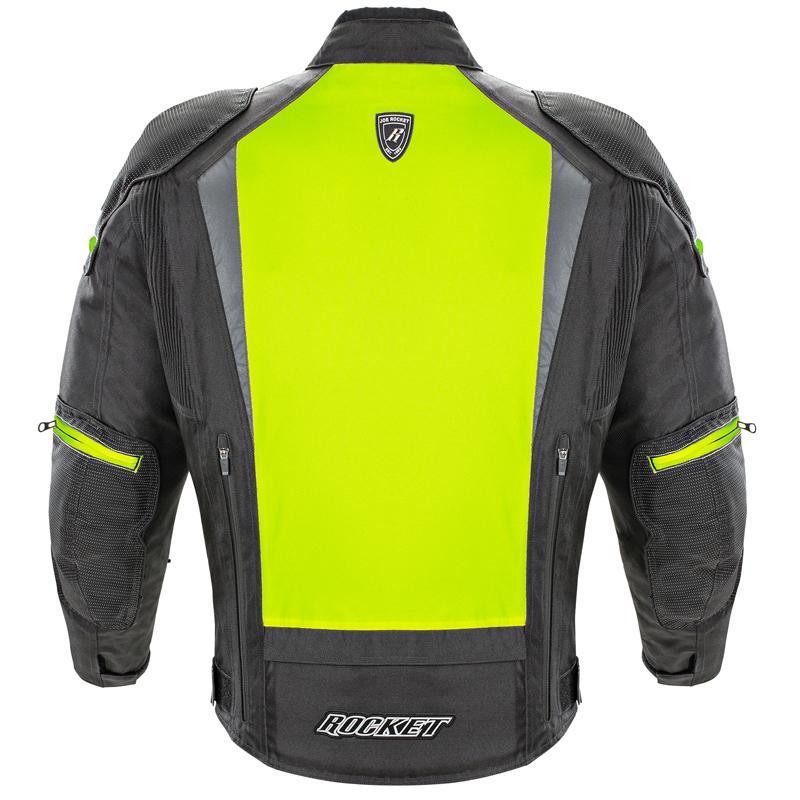Joe Rocket Atomic 5.0 Men's Black And Hi-Viz Yellow Textile Jacket