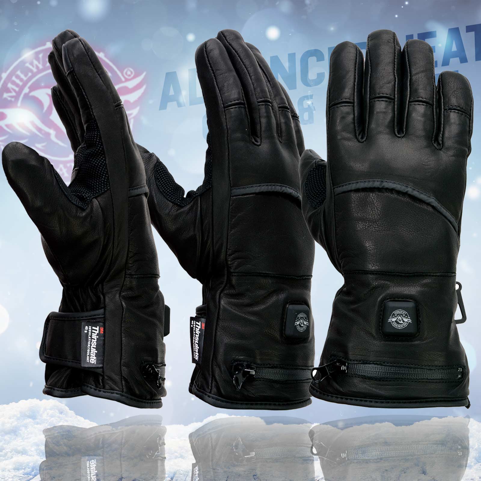 Milwaukee Leather MG7513SET Men's Heated Winter Gloves for