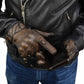 Milwaukee Leather MG7514 Men's Brown Leather with Gel Palm Motorcycle Gloves W/ Protective Knuckle