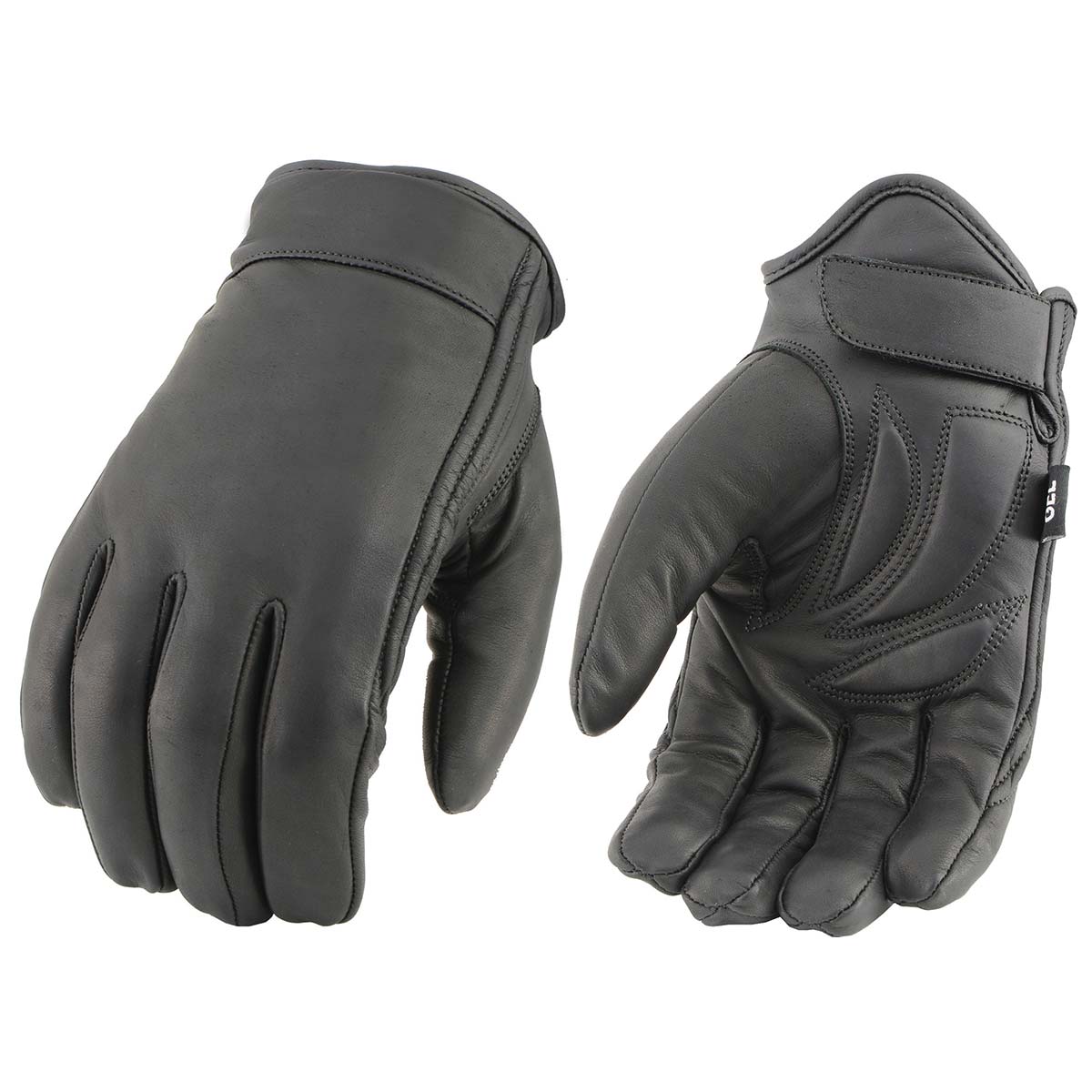 Milwaukee Leather MG7522 Men's Black Leather Waterproof Cruiser Motorcycle Hand Gloves W/ Gel Padded Palm