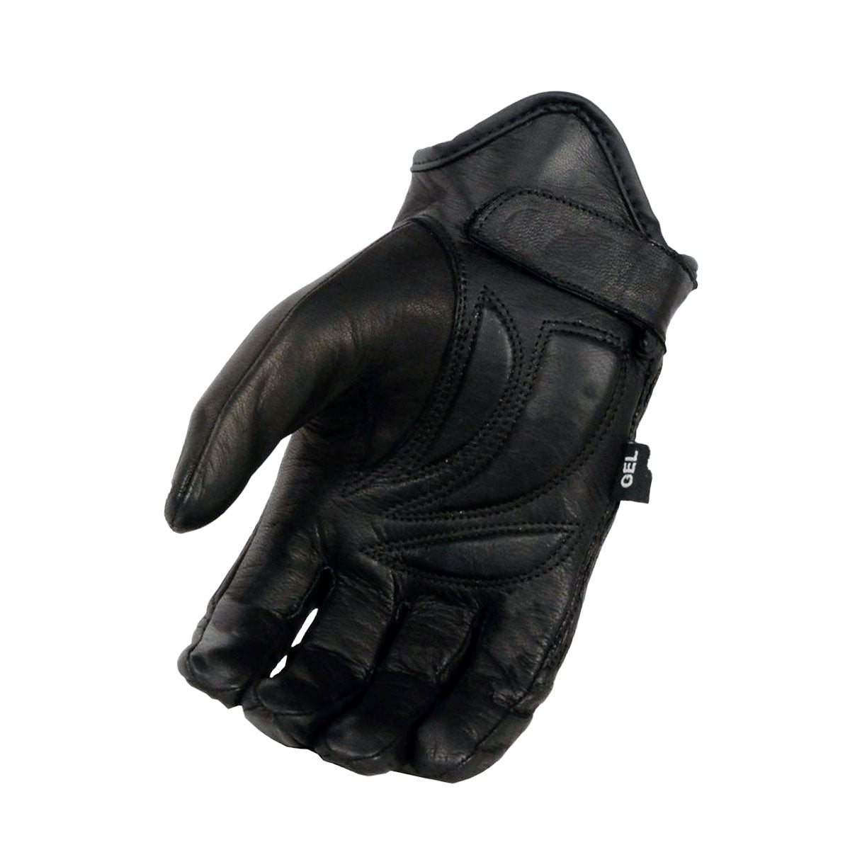 Milwaukee Leather MG7571 Men's Black ‘Col-Tec’ Leather ‘Reflective Skull’ Motorcycle Hand Gloves W/ Gel Padded Palm