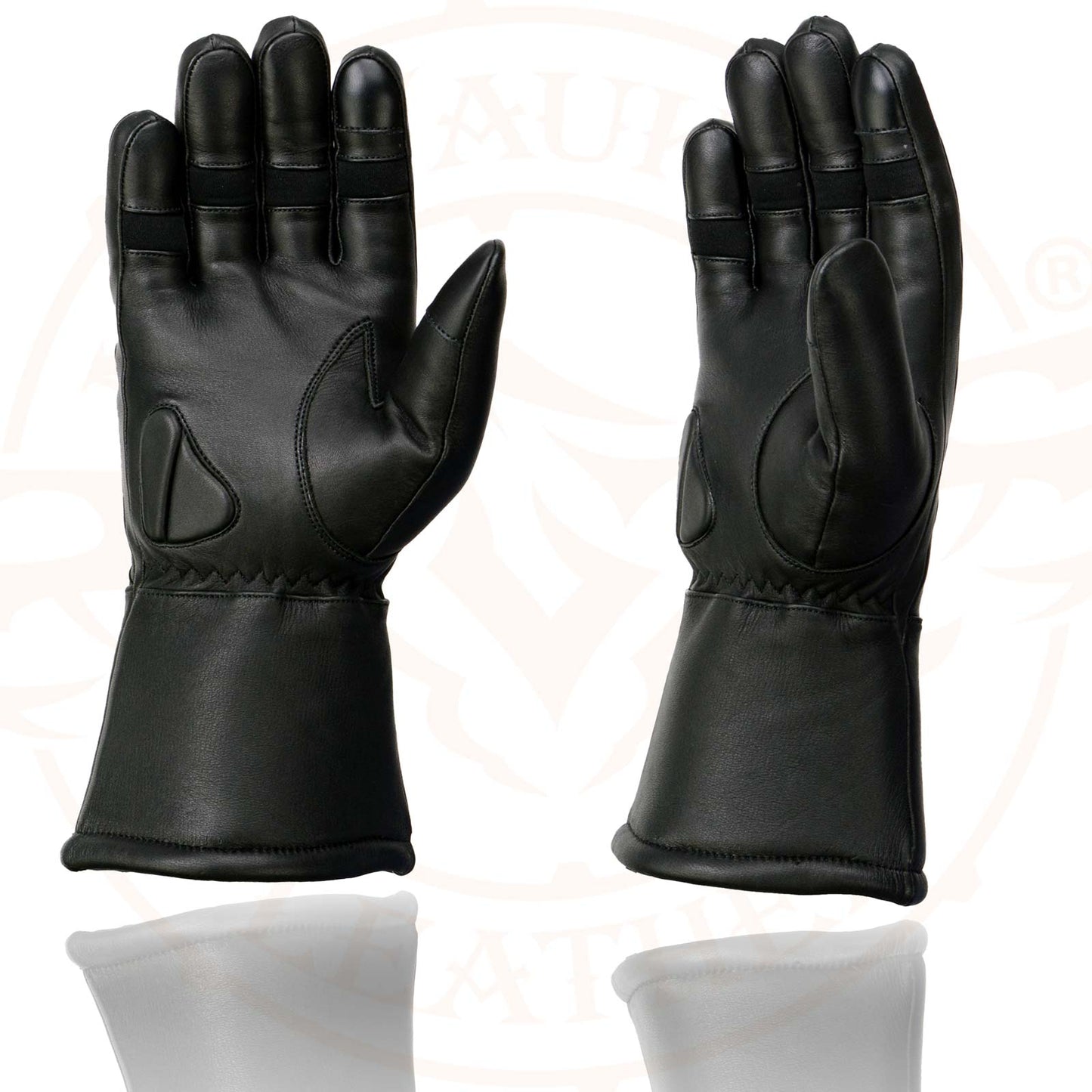 Milwaukee Leather MG7701 Women's Deer Skin Leather Insulated Gauntlet Gloves w/ i-Touch/Wiper Blade/Reflective Piping