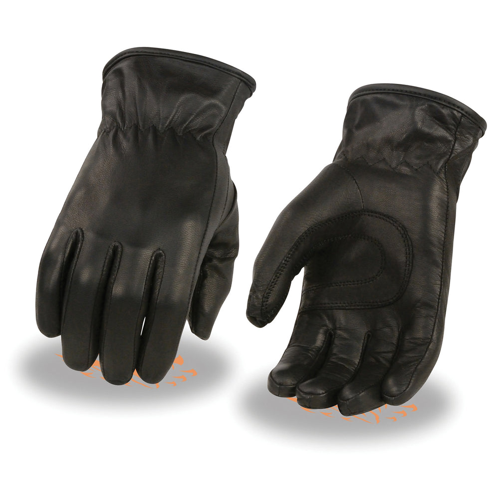 Milwaukee Leather MG7715 Women's Black Leather Thermal Lined Motorcycle Hand Gloves W/ Sinch Wrist Closure