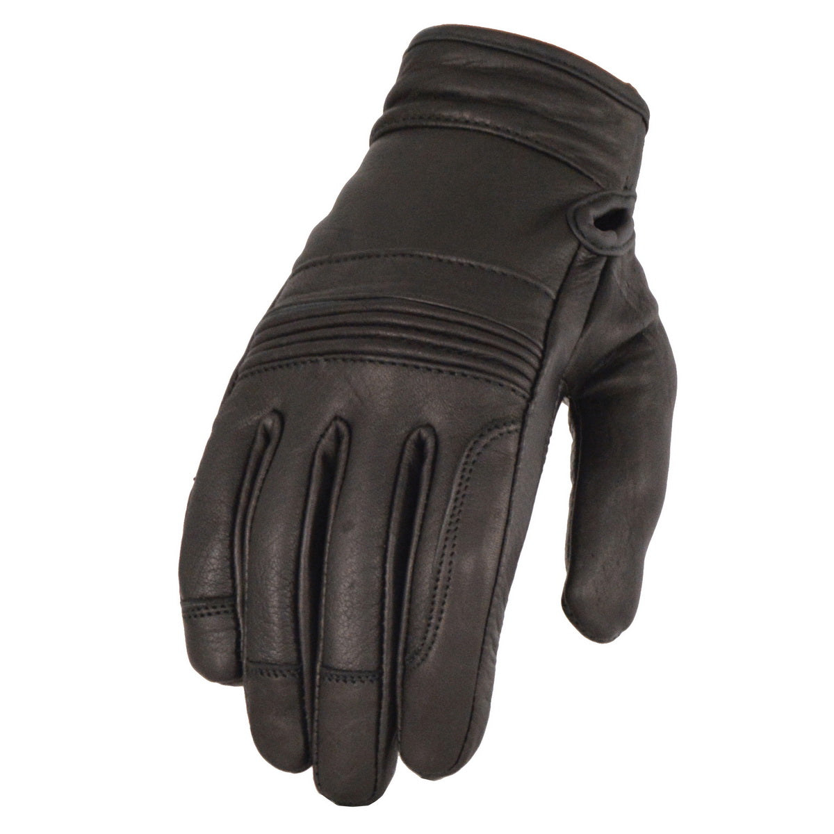 Milwaukee Leather MG7735 Women's Black Leather Gel Palm Motorcycle Hand Gloves W/ Flex Knuckles