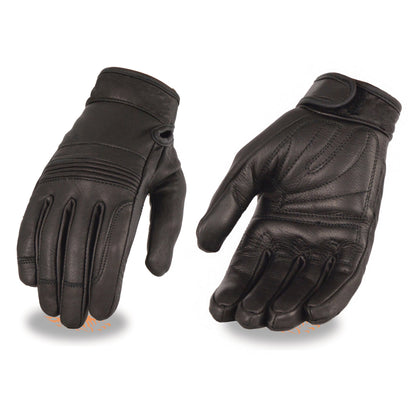Milwaukee Leather MG7735 Women's Black Leather Gel Palm Motorcycle Hand Gloves W/ Flex Knuckles