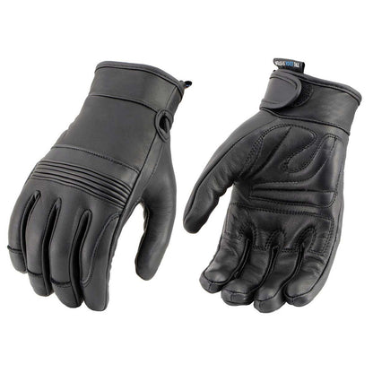 Milwaukee Leather MG7736 Women's Black ‘Cool-Tec’ Leather Gel Palm Motorcycle Hand Gloves W/ Flex Knuckles