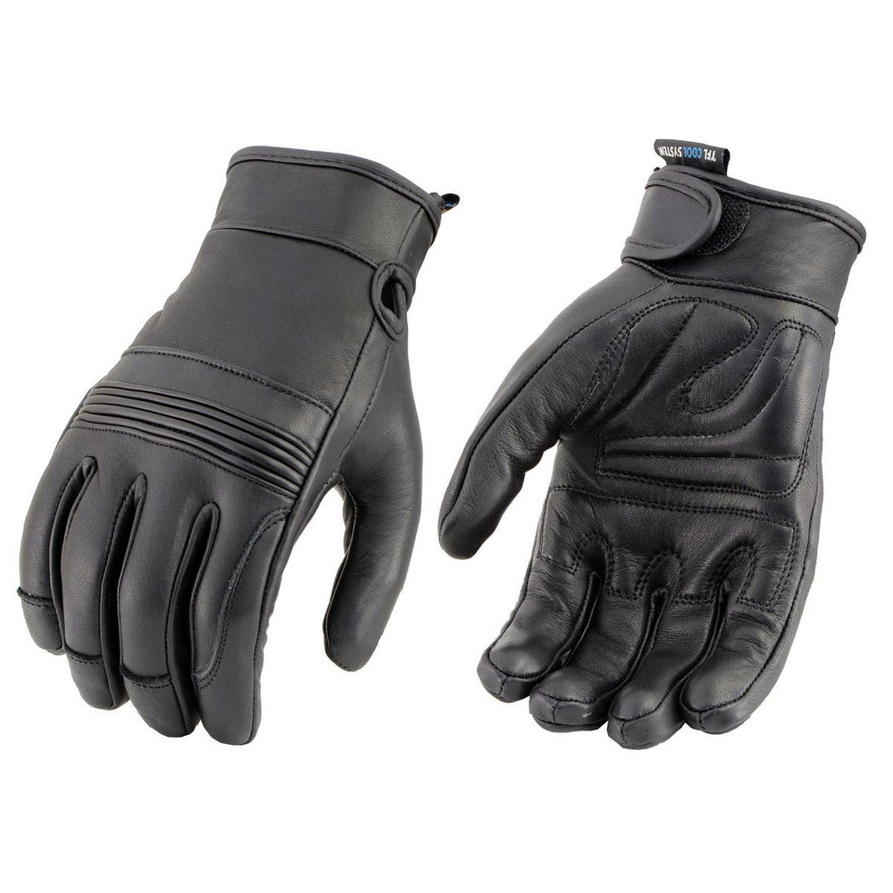 Milwaukee Leather MG7736 Women's Black 'Cool-Tec' Leather Motorcycle Riding Gloves