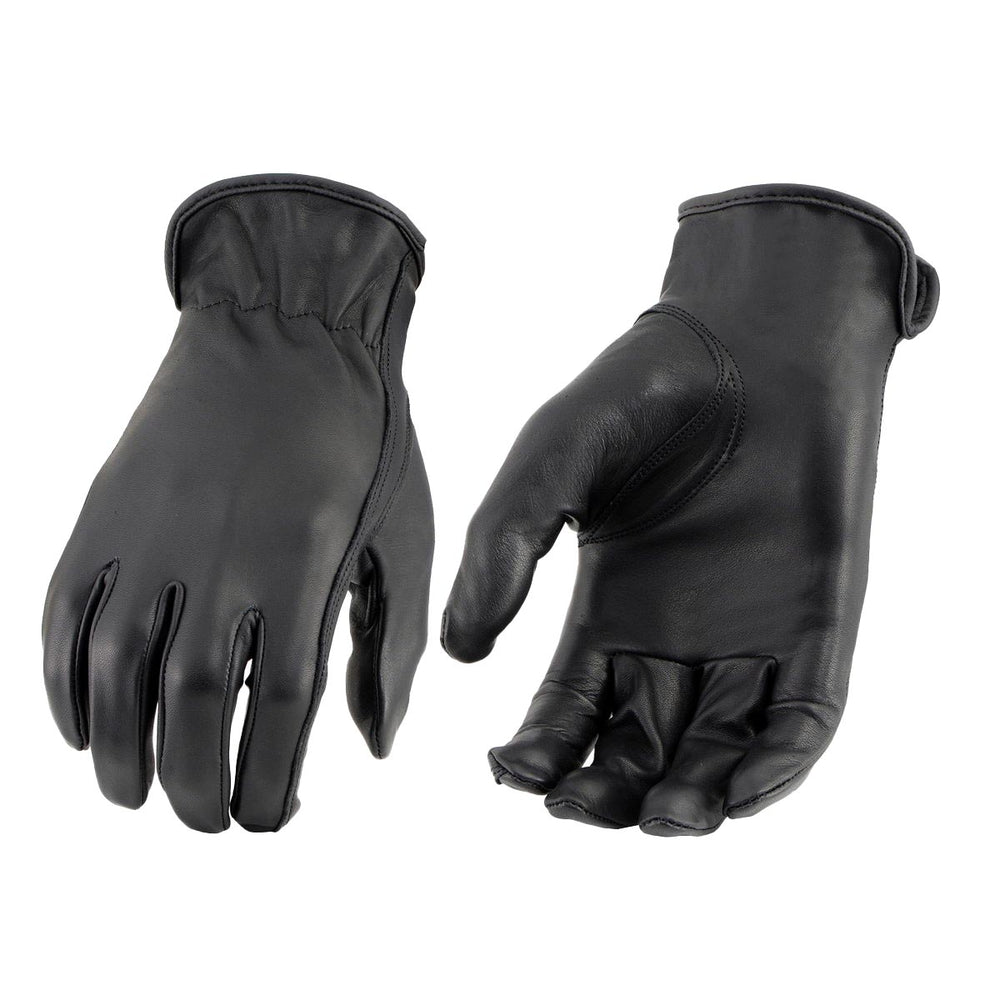 Milwaukee Leather MG7797 Women's Black ‘Cool-Tec’ Leather Motorcycle Rider Unlined Gloves W/ Sinch Wrist Closure
