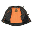 Milwaukee Leather ML1010 Men's Side Lace Vented Black Leather Scooter Jacket