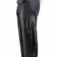 Milwaukee Leather ML1129 Men's Black Naked Leather Vented Chaps- Side Style Pockets Over Pant for Motorcycle Riders
