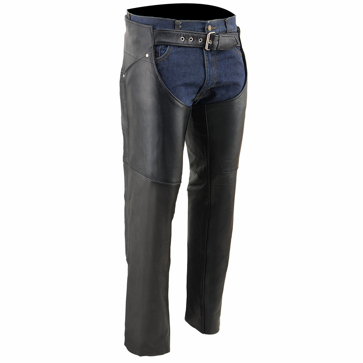 Milwaukee Leather SH1173 Women's Black Classic Hip Pocket Leather Chaps