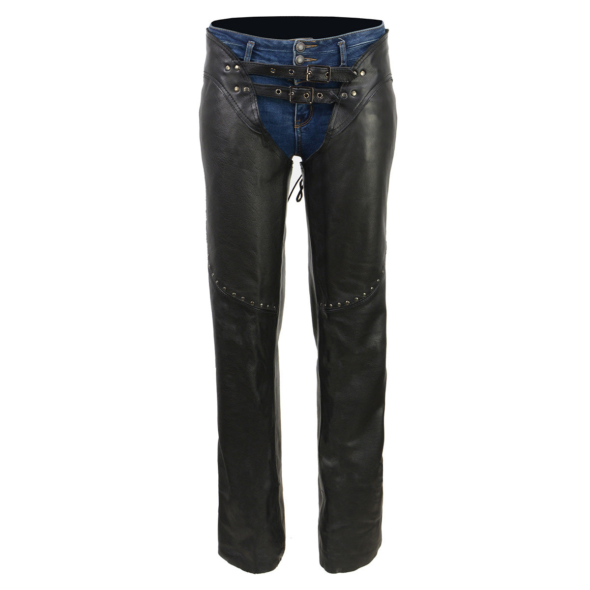 CHAPS ブラック ベスト L/G Milwaukee Leather Chaps for Men's Black Prime Leather Zipped Thigh