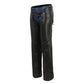 Milwaukee Leather Chaps for Women Black Low-Rise Waist- Front Double Buckle Rivet Detailing Motorcycle Chap- ML1186