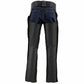 Milwaukee Leather Chaps for Men's Black Naked Leather - Thigh Pocket with Zipper Mesh Lined Motorcycle Chap- ML1190