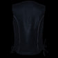 Milwaukee Leather ML1296 Women's Black Leather Side Lace Motorcycle Rider Vest- Reflective Piping and Black Skulls