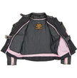 Milwaukee Leather ML1952 Women's Black and Pink Embroidered and Stud Design Scooter Jacket