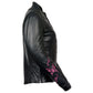 Milwaukee Leather ML2071 Ladies Black Leather Jacket with Fuchsia Butterfly Design