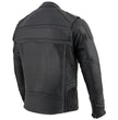 Milwaukee Leather ML2083 Men's Black Premium Leather Vented Motorcycle Rider Jacket w/ Reflective Piping
