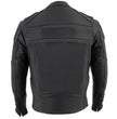 Milwaukee Leather ML2083 Men's Black Premium Leather Vented Motorcycle Rider Jacket w/ Reflective Piping