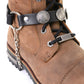 Milwaukee Leather MLA3001 Silver Biker Chain for Motorcycle Boots with Vintage Native American Medallion