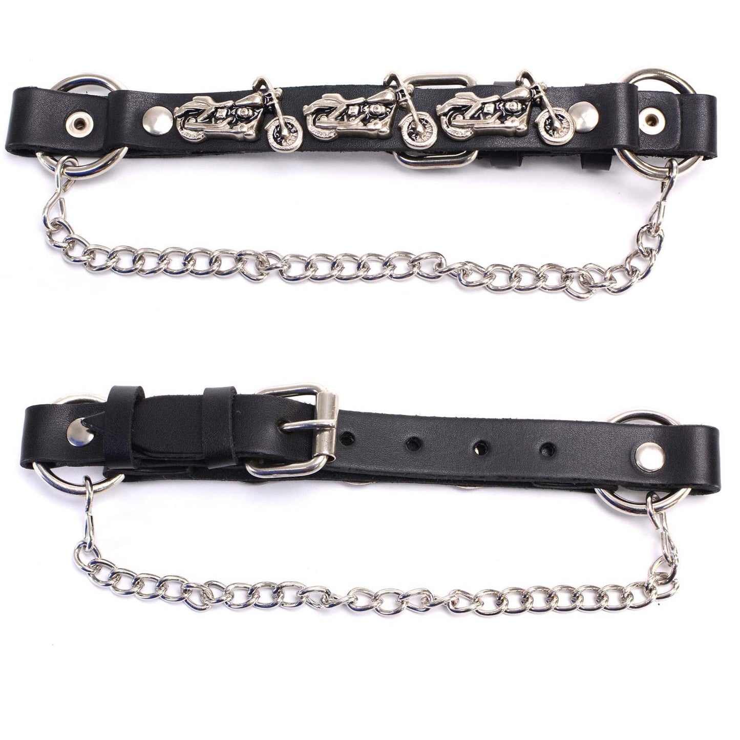 Milwaukee Leather Silver Boot Chain w/ Vintage Native American Medallion & Adjustable Strap -MLA3001