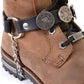 Milwaukee Leather MLA3004 Silver Biker Chain for Motorcycle Boots with 44 MAG Medallion