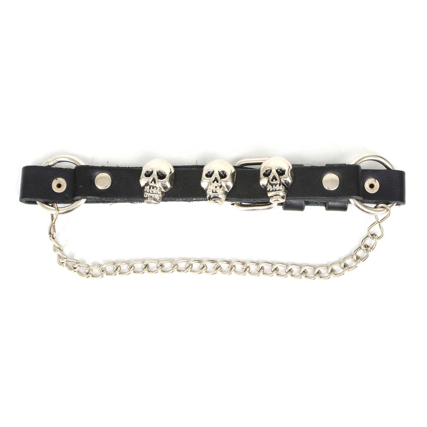 Milwaukee Leather MLA3007 Silver Classic Skull Heads Biker Chain for Motorcycle Boots