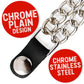 Milwaukee Leather Silver/Chrome Medallion Vest Extender - Double Chrome Chains Genuine Leather 6.5" Extension 4-PCS MLA6015SET