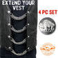 Milwaukee Leather 5 Cent Buffalo Medallion Vest Extender - Double Chrome Chains Genuine Leather 8.5" Extension 4-PCS MLA6043SET