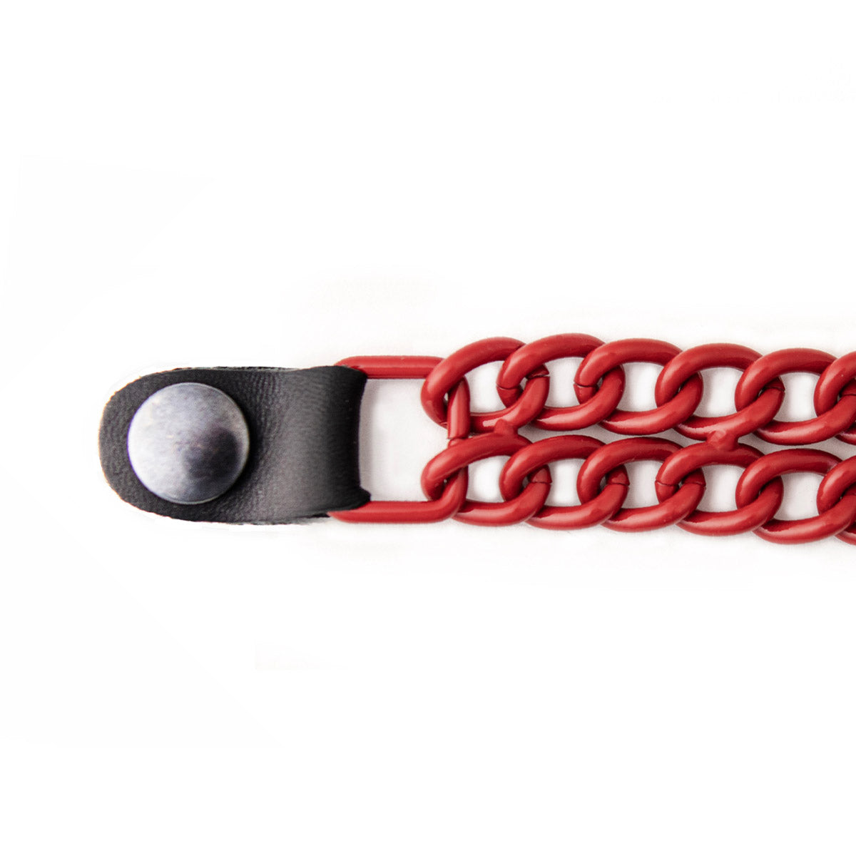 Milwaukee Leather MLA6092 Red 4 Inch 4-PCS Vest Extender Set - Double Chrome Chains w/ Genuine Leather