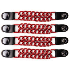 Milwaukee Leather MLA6092 Red 4 Inch 4-PCS Vest Extender Set - Double Chrome Chains w/ Genuine Leather