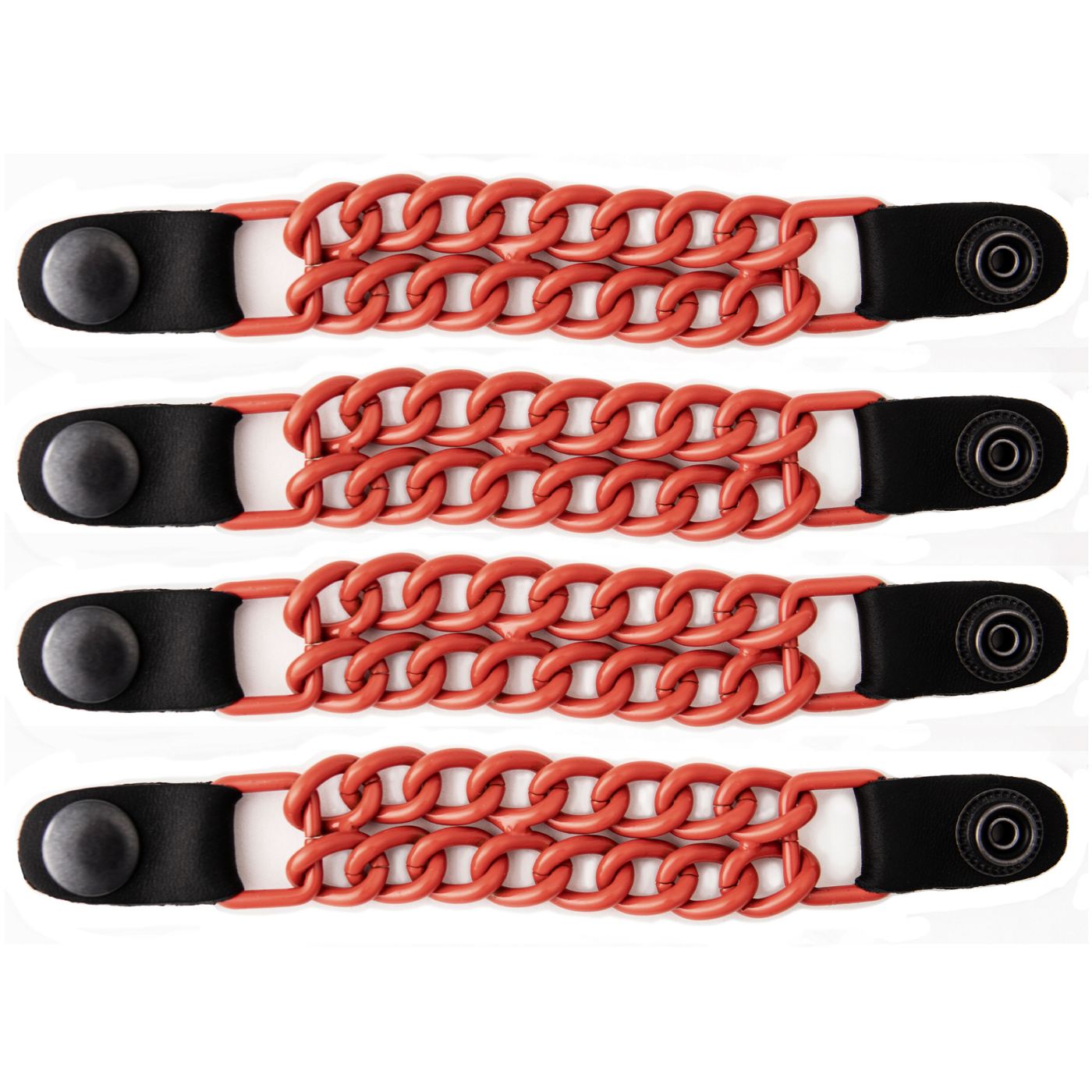 Milwaukee Leather MLA6093 Orange 4 Inch 4-PCS Vest Extender Set - Double Chrome Chains w/ Genuine Leather