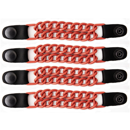 Milwaukee Leather MLA6093 Orange 4 Inch 4-PCS Vest Extender Set - Double Chrome Chains w/ Genuine Leather