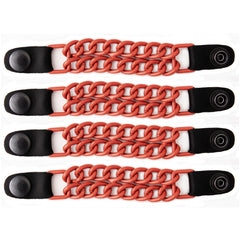 Milwaukee Leather MLA6093 Orange 4 Inch 4-PCS Vest Extender Set - Double Chrome Chains w/ Genuine Leather