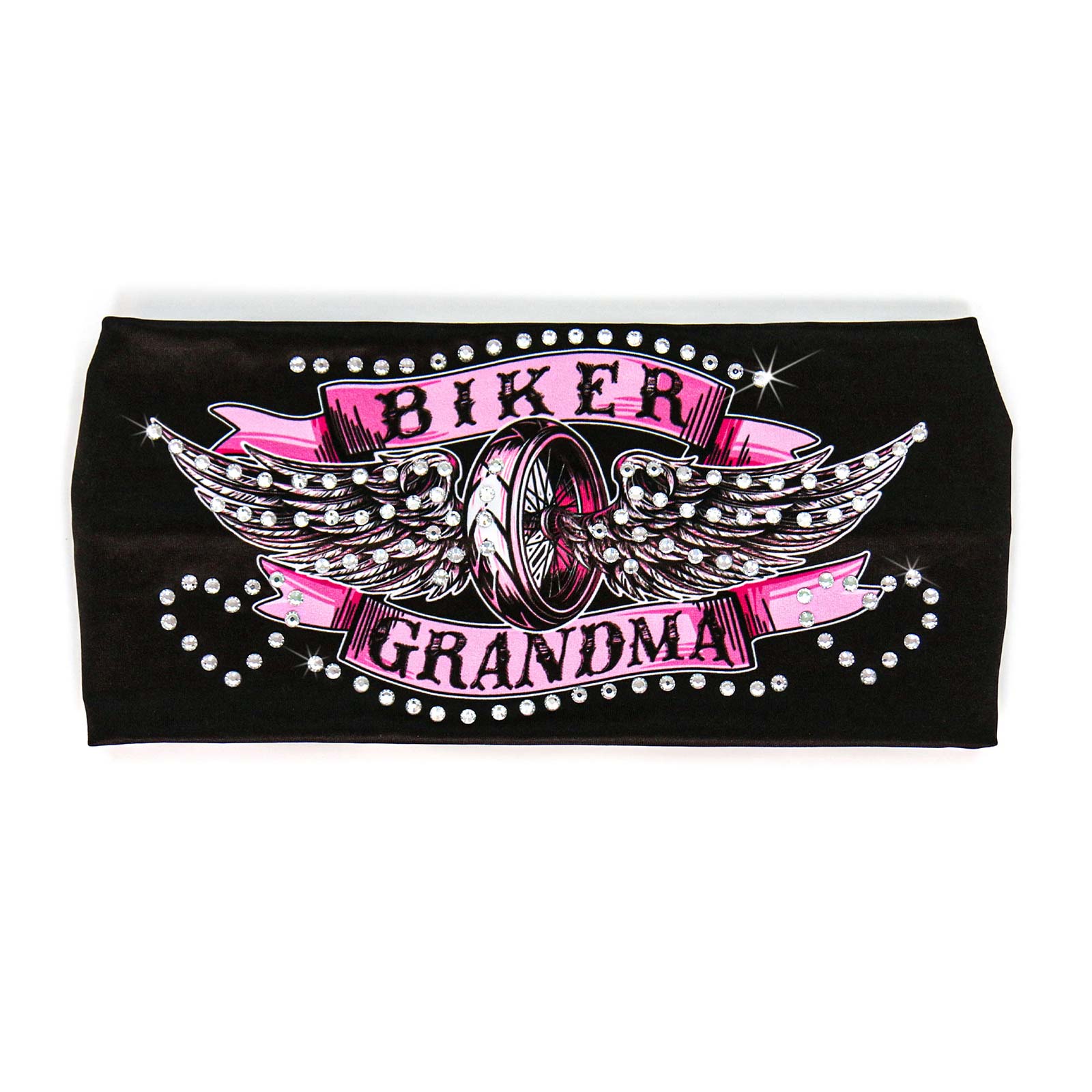 Milwaukee Leather | Bling Designed Wide Headbands-Headwraps for Women Biker Bandana with Biker Grandma - MLA8012