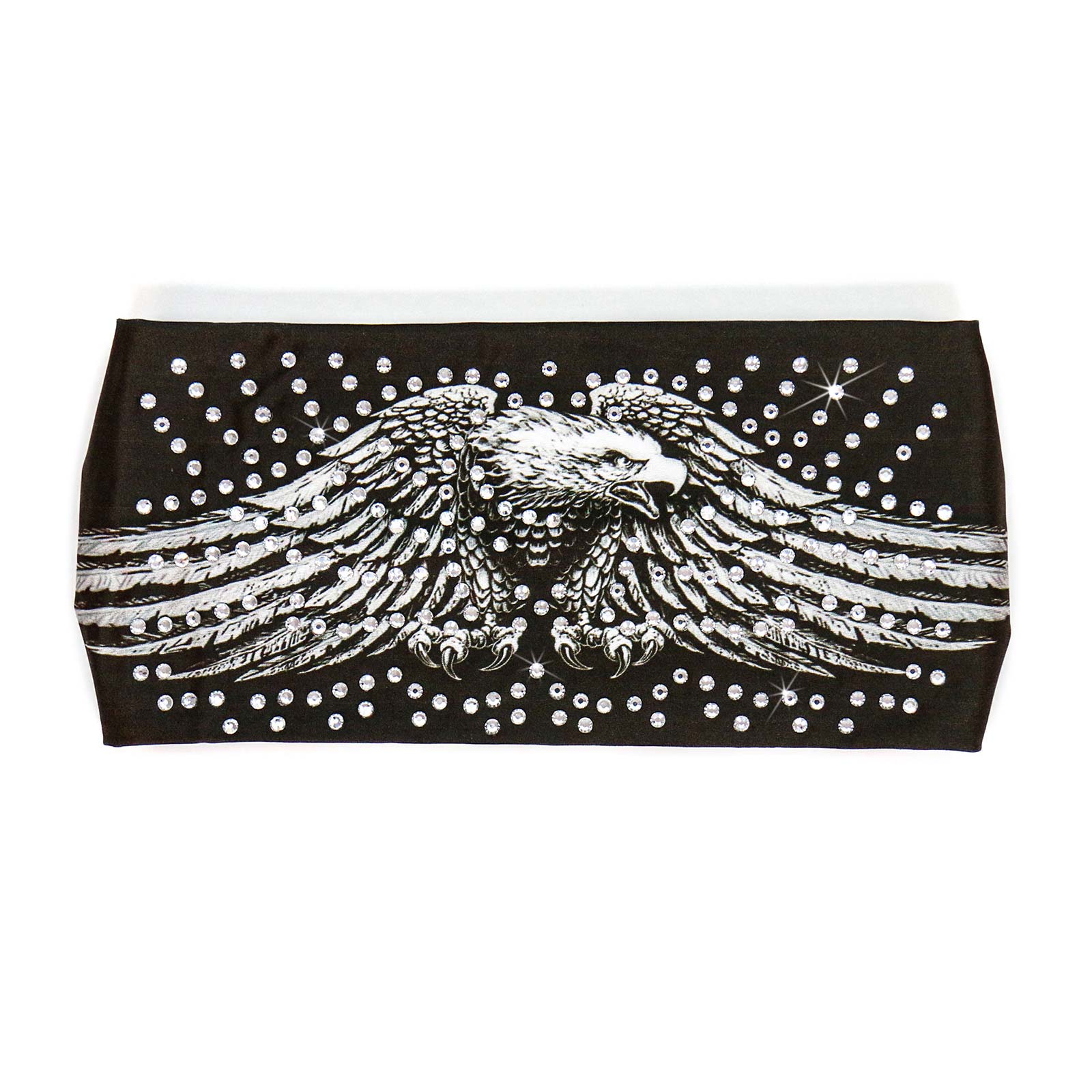 Milwaukee Leather | Bling Designed Wide Headbands-Headwraps for Women Biker Bandana with Down Wing Eagle - MLA8020